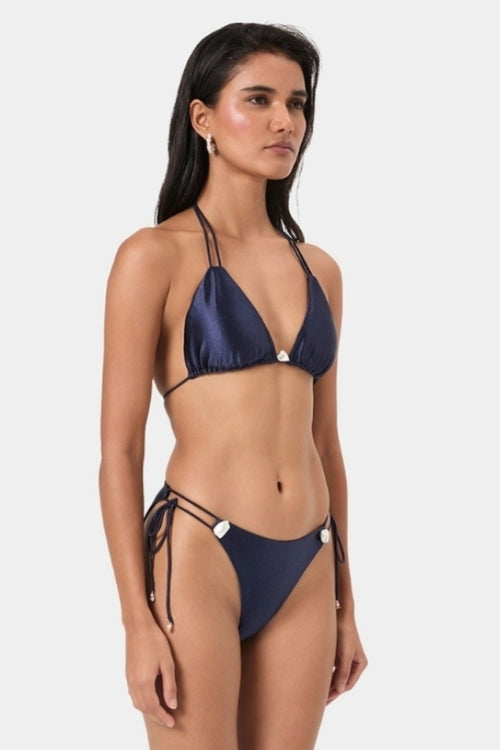 Moonlit Navy Pearl Bikini Top