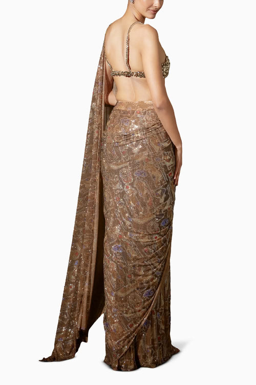 Ancient Glyphs Saree Set