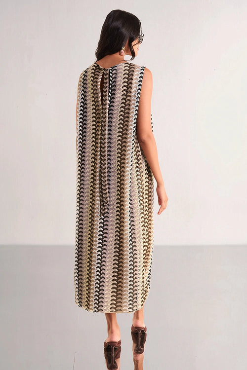 Crochet Knit Back Knot Midi