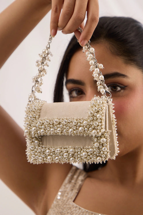 Aurel Mini Ivory Pearl Bag