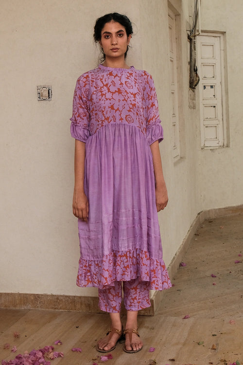 Lavender Floret Gathers Tunic