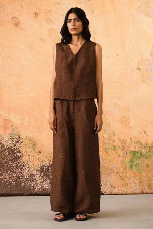 Cognac Riva Jacket with Top and Pants