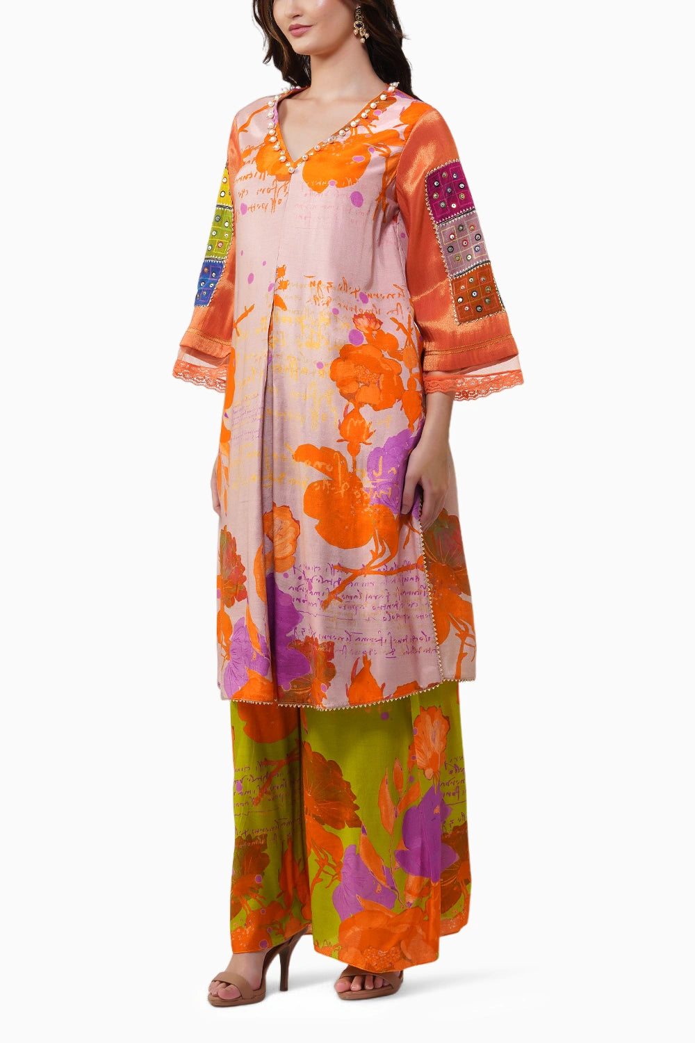 Banjara Bloom Box-Pleated Kurta Set