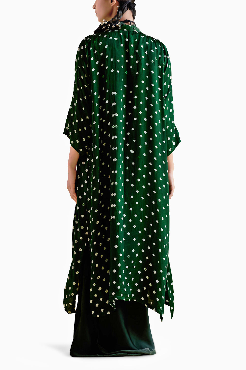 Malini Green Bandhini Jacket with Blouse and Skirt