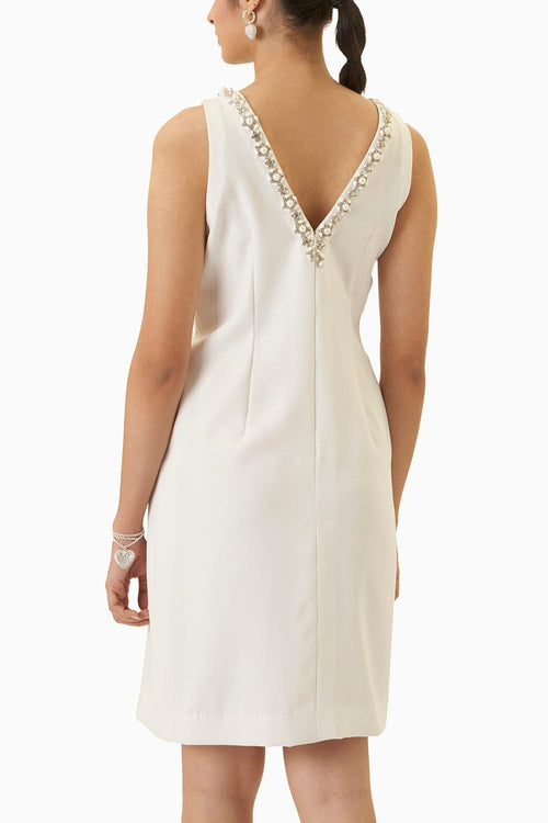 White Linen Bow Dress