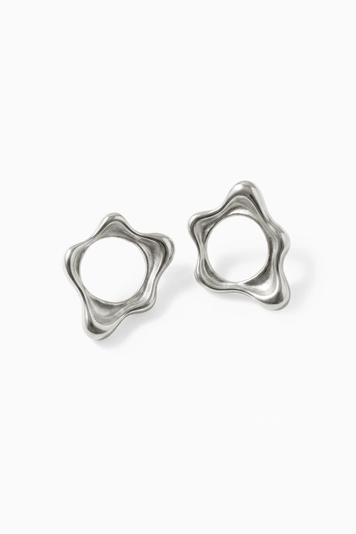 Silver Fluid Mini Earrings