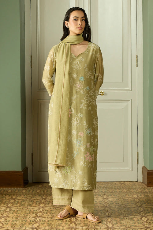 Meadow Thread Embroidered Kurta Set