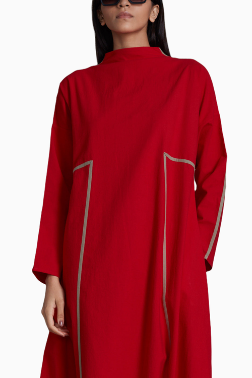 Red Piping Dress