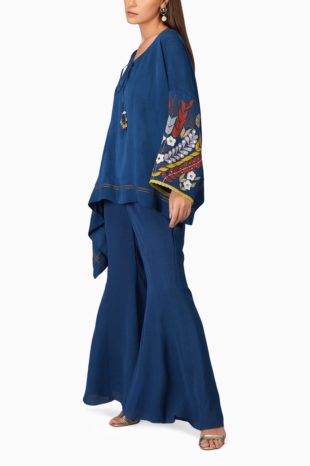 Egyptian Blue Cape Set with Applique Sleeves