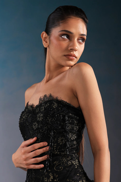 Black and Gold Vintage Corset