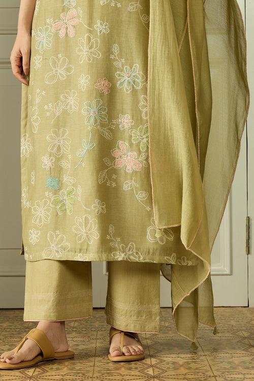 Meadow Thread Embroidered Kurta Set