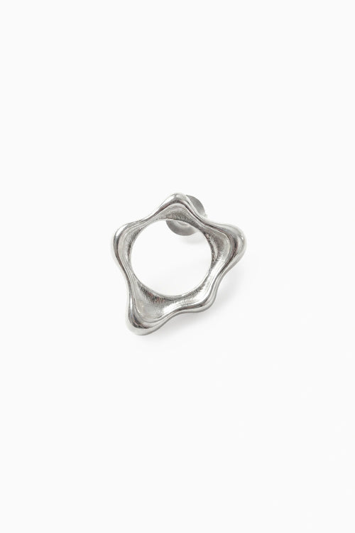 Silver Fluid Mini Earrings