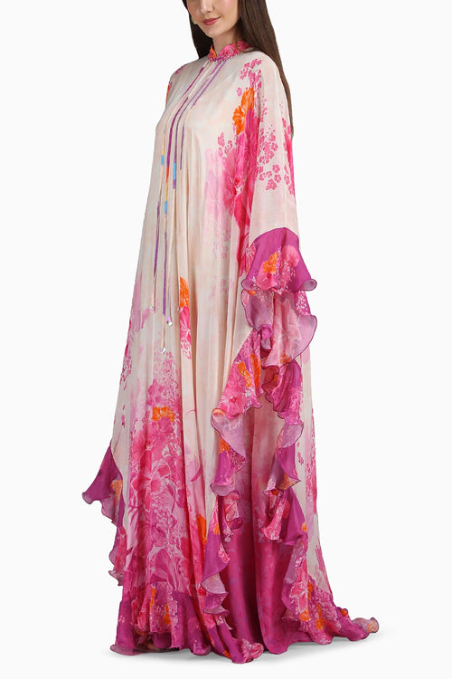 Floral Fantasy Placement Print Kaftan