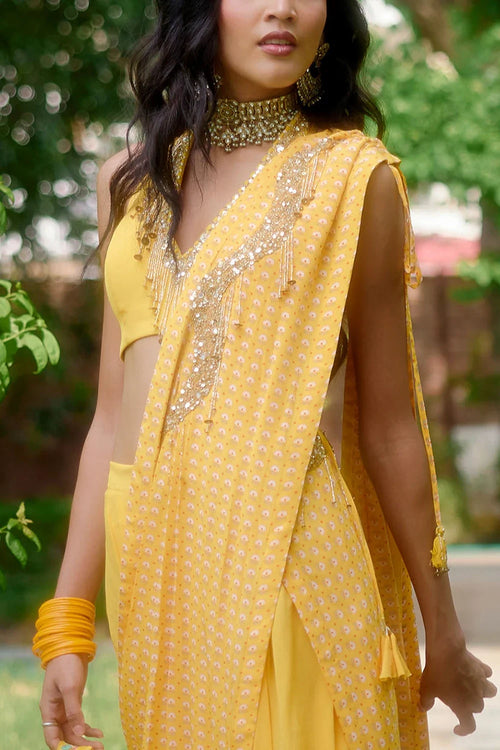 Haseena Yellow Saree