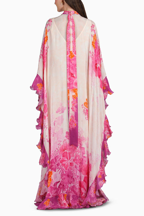 Floral Fantasy Placement Print Kaftan