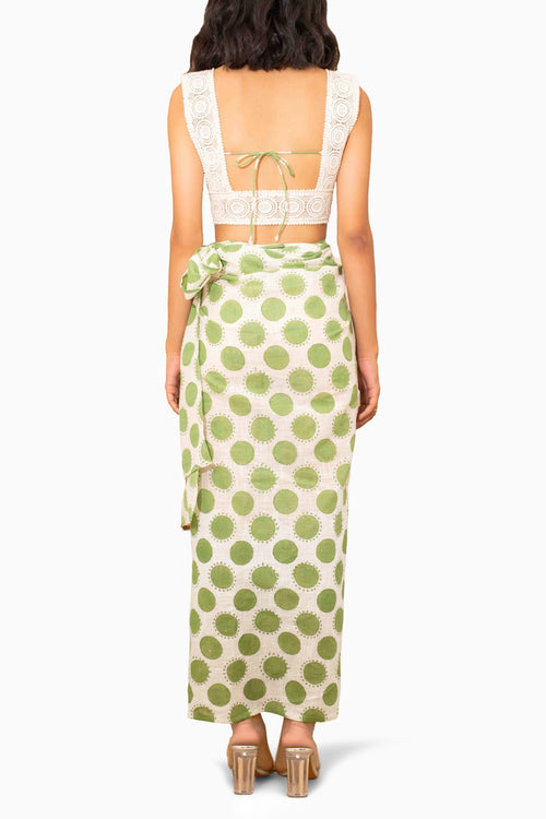 Sicily Cotton Green Poka Co-ord Set