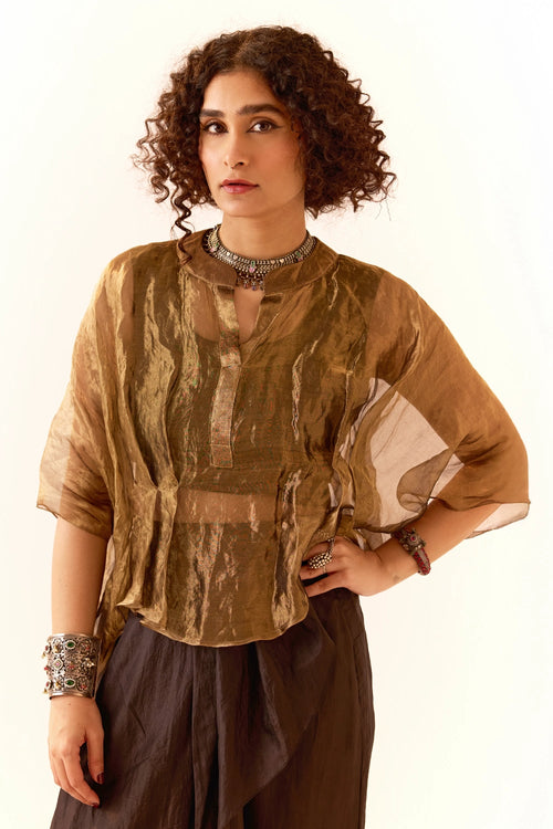 Black Tissue Kurta Set