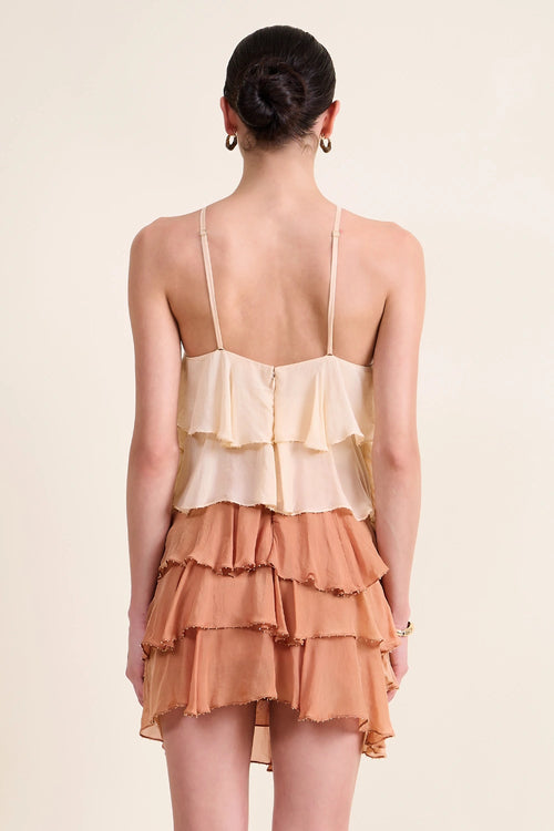 Hazel Ombre Beaded-Ruffle Dress