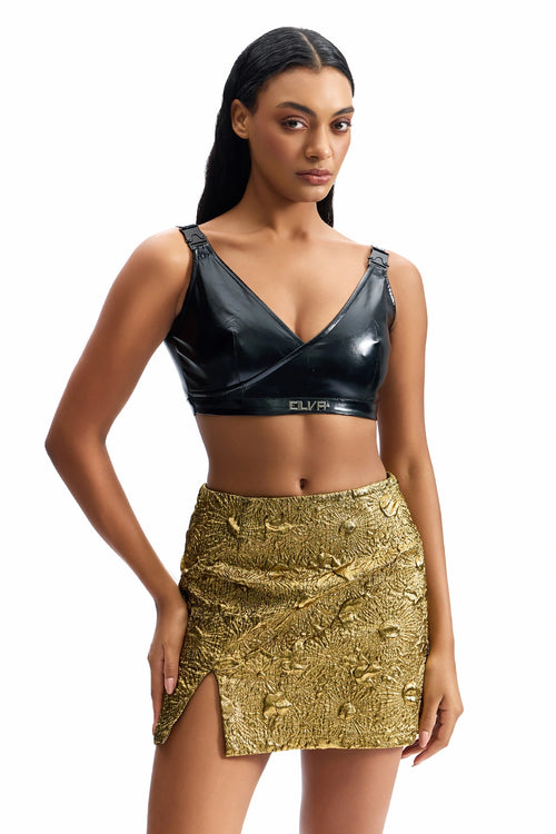 Leather Buckle Bralette