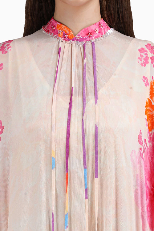Floral Fantasy Placement Print Kaftan