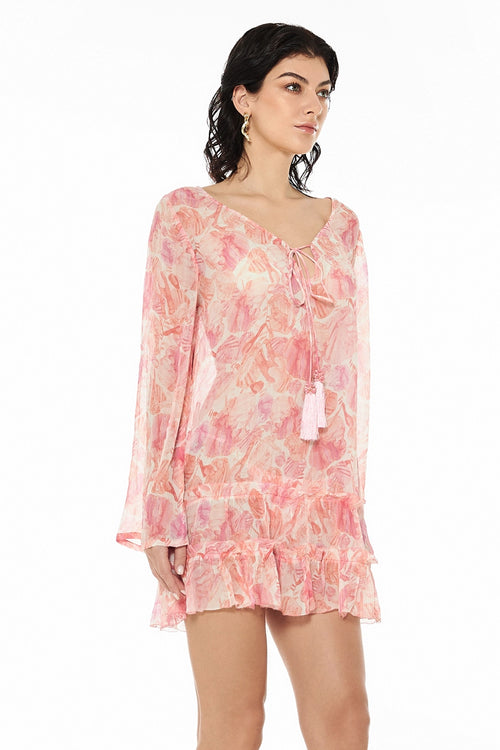 Azalea Ruffle Trim Short Dress