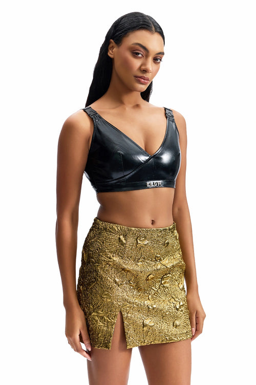 Leather Buckle Bralette