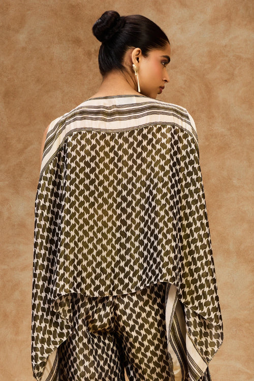 Olive Mosaic Kaftan Top