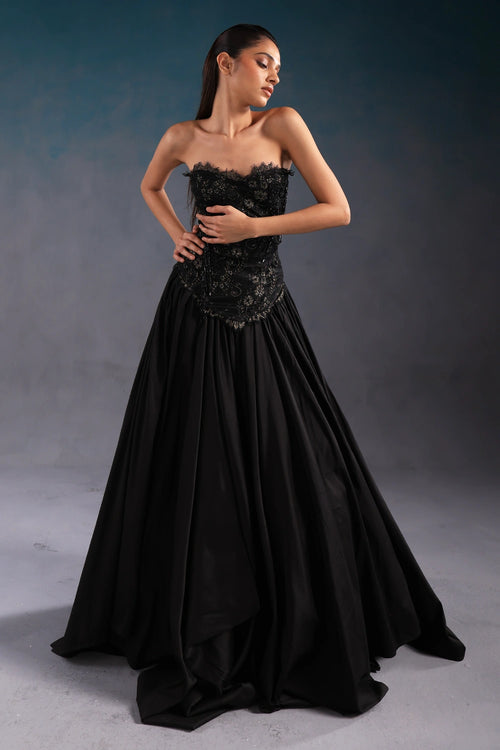 Black and Gold Vintage Corset