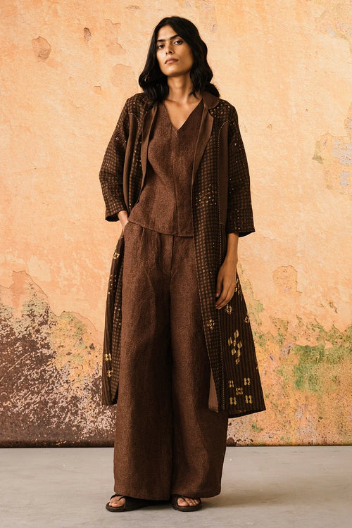 Cognac Riva Jacket with Top and Pants