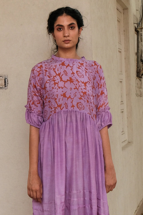 Lavender Floret Gathers Tunic