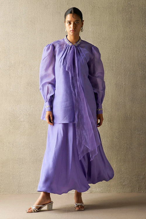 Sanyogita Amethyst Organza Blouse