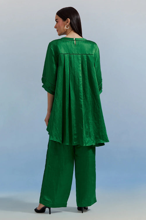 Green Swayer Top and Trouser Set