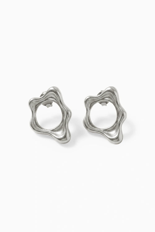 Silver Fluid Mini Earrings