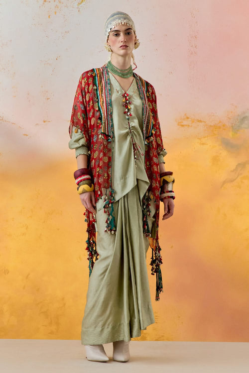 Sindoor Mural Veni Dupatta Lace Jacket