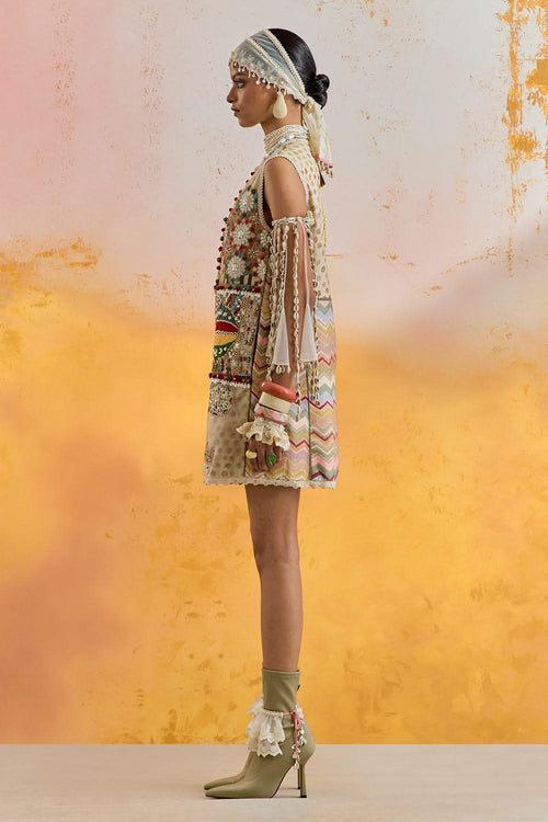 Multi Mural Mehru Embo Dress