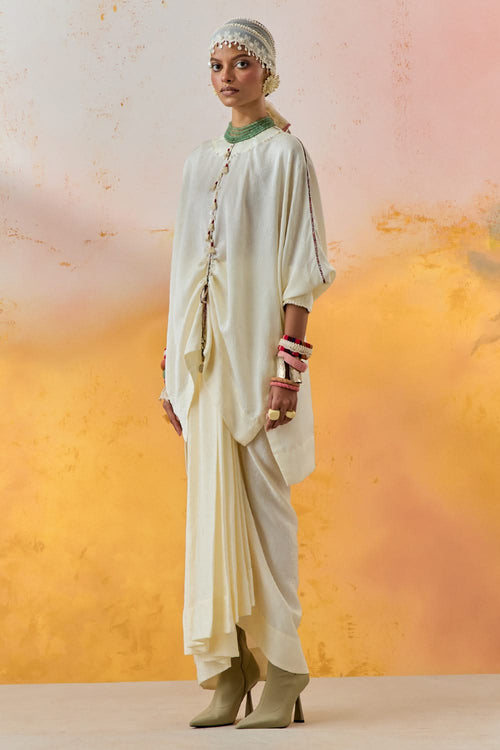 Mogra Mural Kuru Trapeze Kurta with Skirt Set