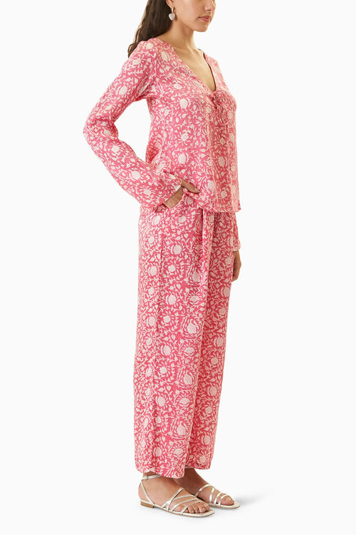 Pink Pali Top With Chail Pants