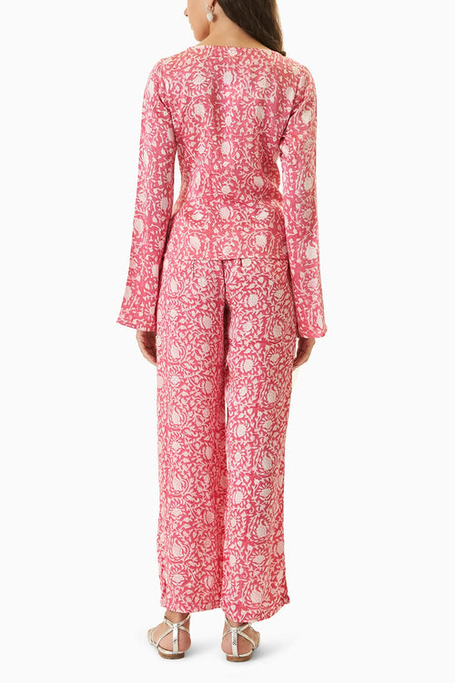 Pink Pali Top With Chail Pants
