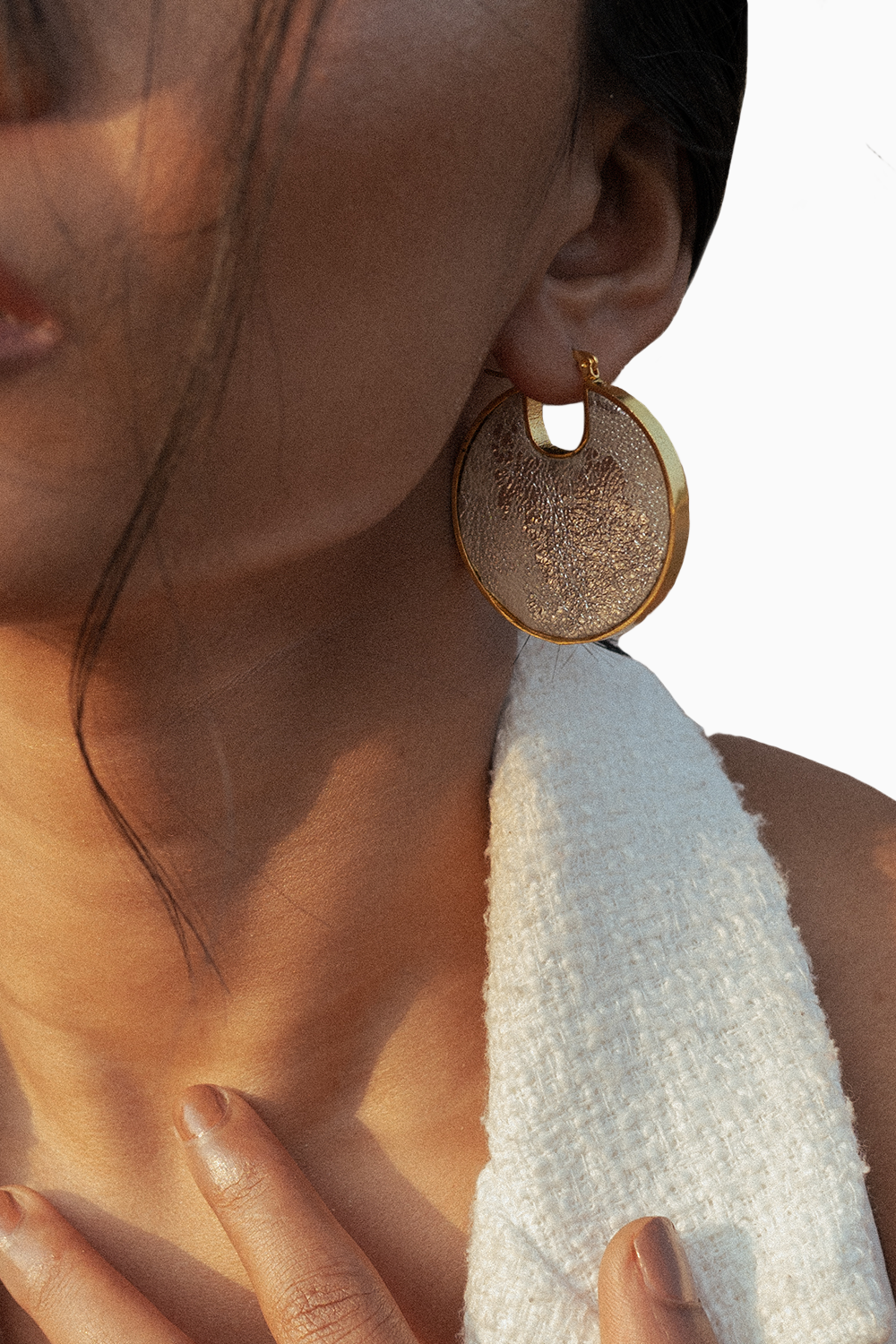 Silver/Gold Medallion Hoops
