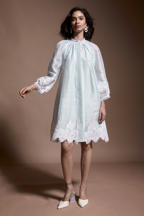 Linen Mint Midi Dress