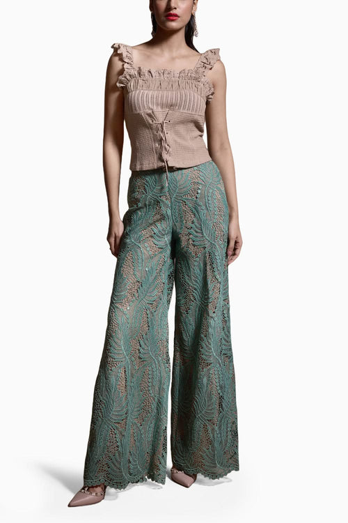 Knit Corset with Sequin Lace Pant