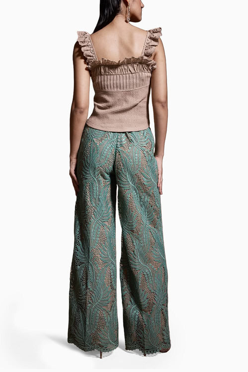Knit Corset with Sequin Lace Pant
