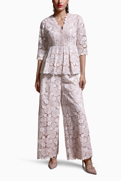 Sequin Lace Peplum Set