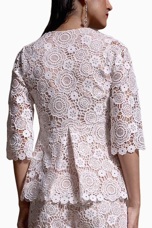 Sequin Lace Peplum Top