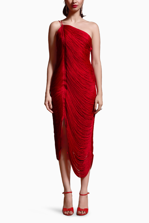 Red Fringe Dress