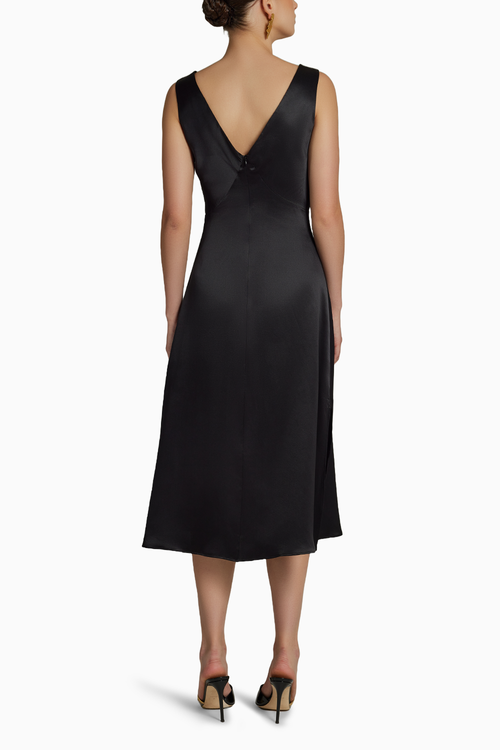 Black Silk Slip Dress