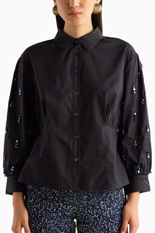 Black Embellished Shirt