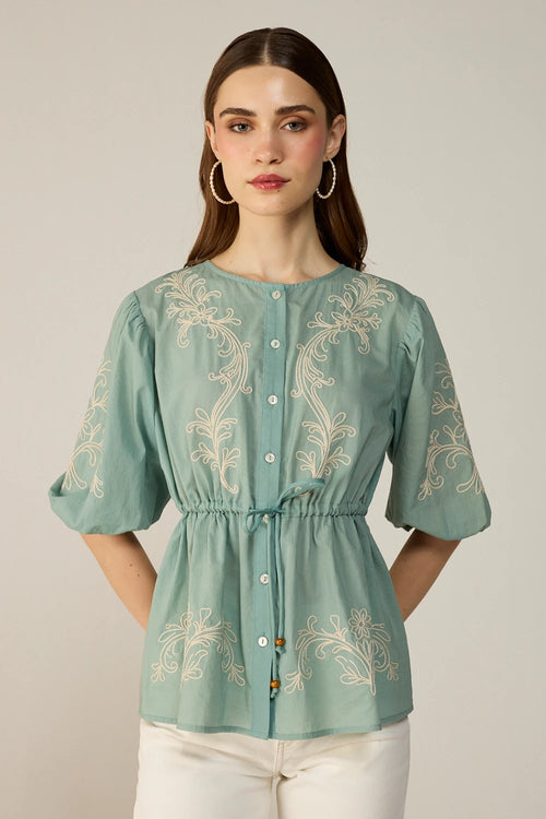 Teal Vivia Blouse