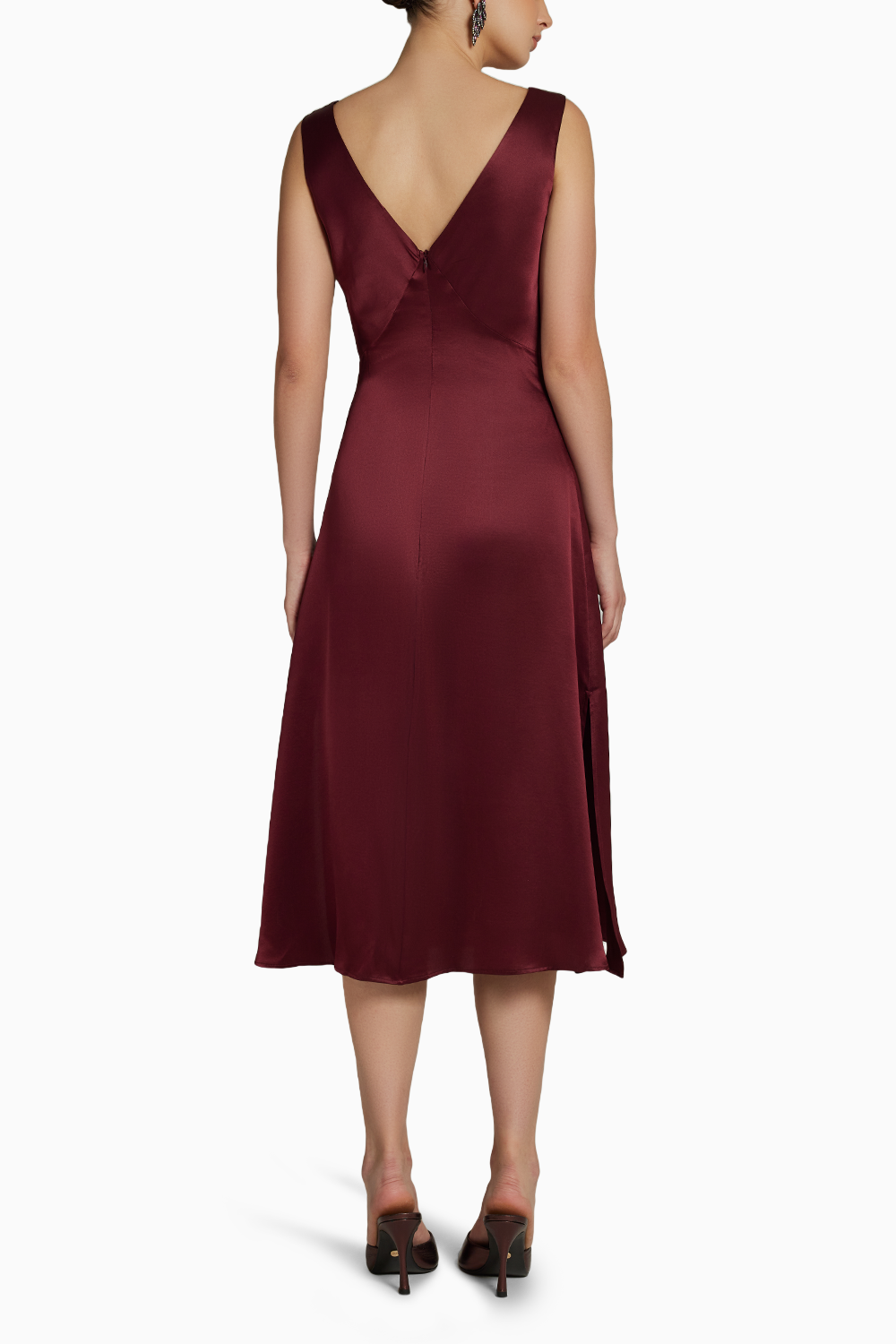 Burgundy Silk Slip Dress
