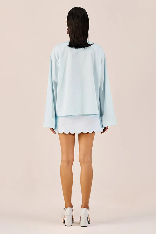 Sky Blue Top and Mini Skirt Set
